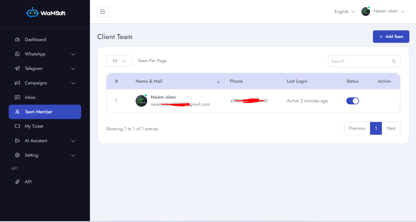 Add Team Member